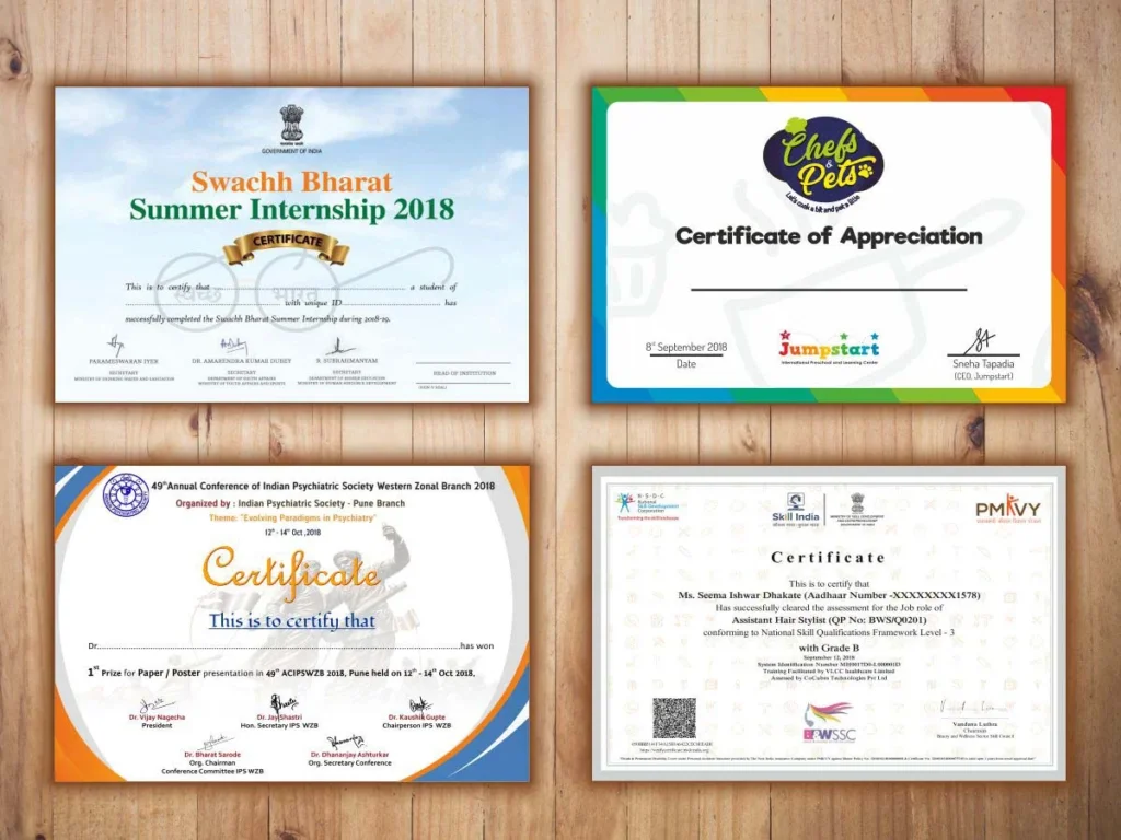 Certificate Printing High Wycombe